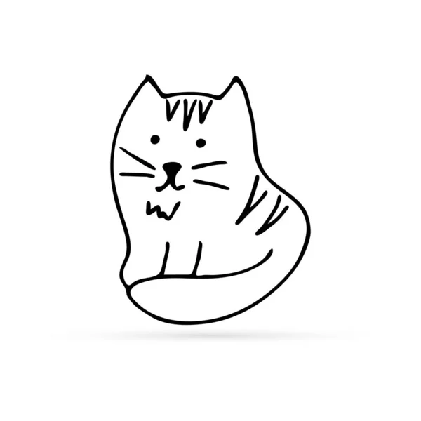 Doodle Cat Icon 아이들의 스케치 일러스트 — 스톡 벡터