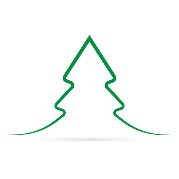 Περίγραμμα Εικονίδιο Δέντρο Doodle Χριστουγεννιάτικη Γραμμή Τέχνης Σκίτσο Διανυσματική Απεικόνιση — Διανυσματικό Αρχείο