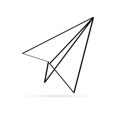 skeç düzlem kağıt simgesi izole, ana hat düzlem, el çizimi çizimi çizimi çizimi, vektör illüstrasyonu