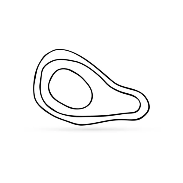 Avocado Symbol Isoliert Doodle Essen Kinder Hand Zeichnen Kunstlinie Skizze — Stockvektor