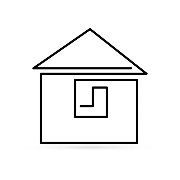 Durchgehende Umrisszeichnung Von Haus Wohnhaus Skizze Logo Konstruktion Vektorillustration — Stockvektor
