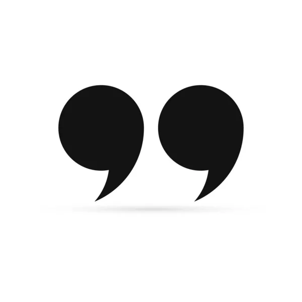 Alıntı simgesi beyaza izole edilmiş. Alıntı işareti beyaz arkaplanda siyah izole edilmiş. Çıkartma. Vektör stok illüstrasyonu.