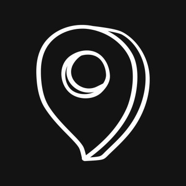 Doodle map pointer icon. GPS location symbol. Outline kids hand drawing art line. Logo, sticker. Sketch vector stock illustration vector