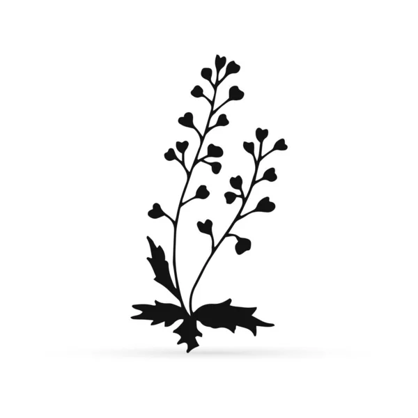 Doodle Blume Symbol Öko Logo Umreißen Kinder Hand Zeichnung Linie — Stockvektor
