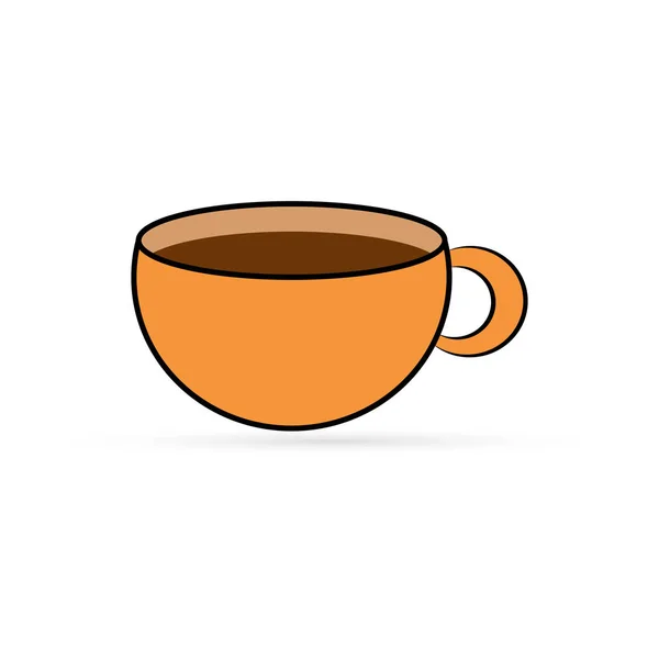 Ikone Für Kaffee Oder Teetassen Isoliert Auf Weiß Linienvorlage Heißgetränk — Stockvektor
