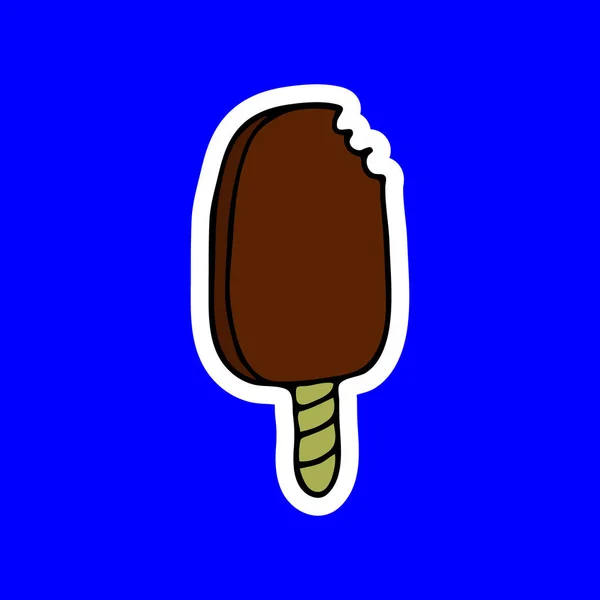 Pegatina Helado Doodle Icono Comida Diseño Para Café Dulce Tela — Archivo Imágenes Vectoriales