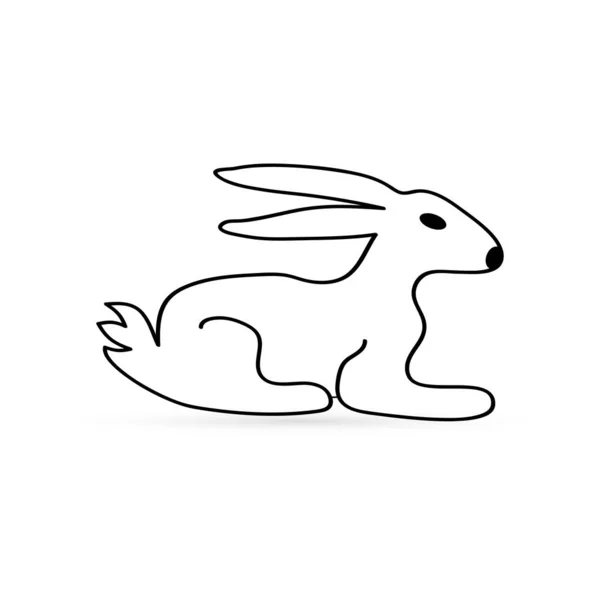 Icône Lapin Doodle Isolé Sur Blanc Contour Enfants Dessin Main — Image vectorielle