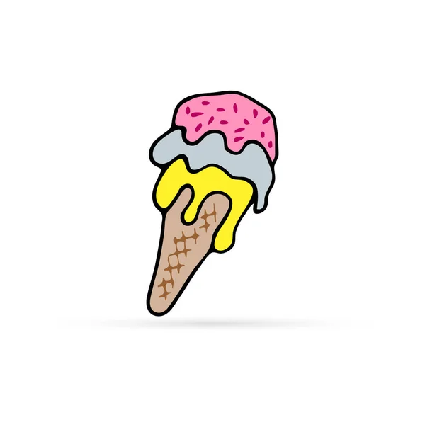 Doodle Icono Helado Aislado Blanco Firma Por Móvil Web Símbolo — Archivo Imágenes Vectoriales