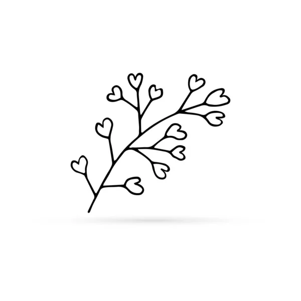 Ícone Flor Doodle Isolado Branco Logotipo Eco Esboço Mão Desenho — Vetor de Stock