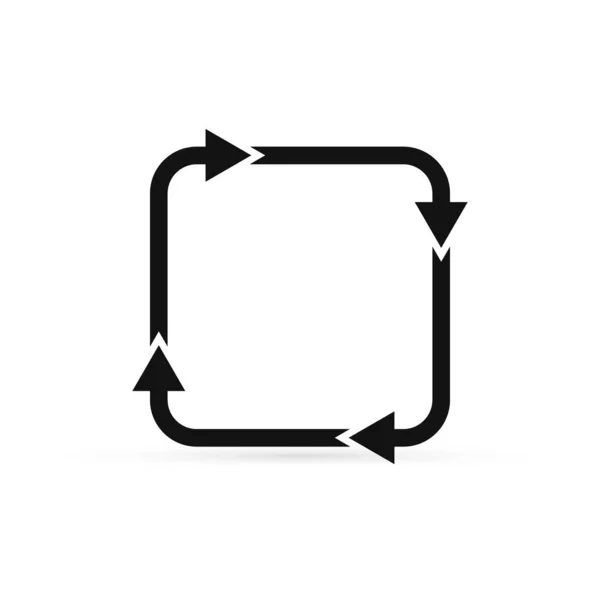 Schets Pijl Pictogram Geïsoleerd Wit Zwart Symbool Schets Cirkel Pijl — Stockvector