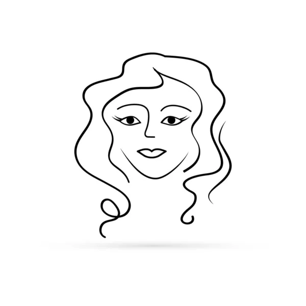 Очертания Силуэта Молодой Женщины Рисунок Женского Вектора Вид Профиля Лица — стоковый вектор