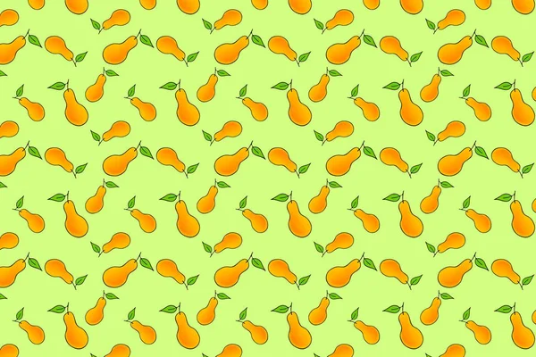 Modèle Sans Couture Poire Aquarelle Fruit Doodle Ligne Art Dessin — Image vectorielle