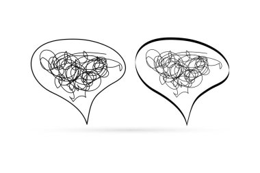 Ana hat sohbet simgesi izole edildi. Dağınık. Web sitesi tasarımı için konuşma sembolü, logo, uygulama, Ui. Doodle vektör stok çizimi. Sketch budge tartışması, diyalog, yazışma karakteri