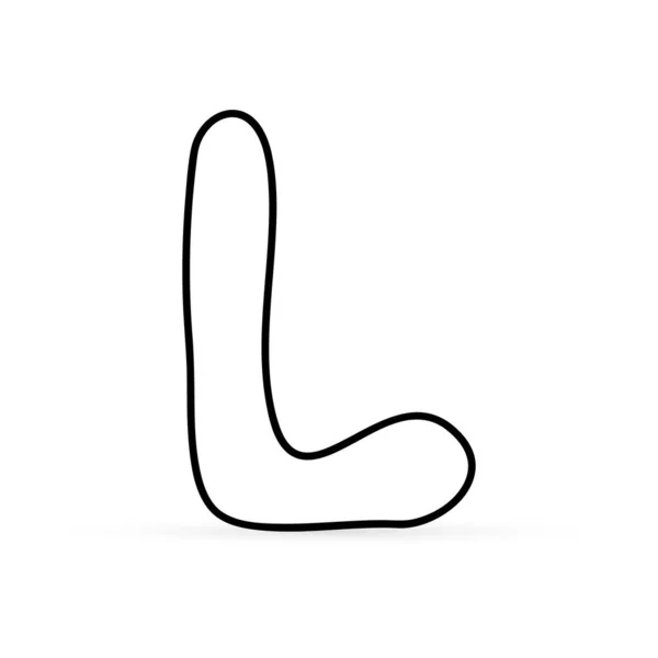 Dodle Letter Icon Isolated White Design Sketch Kids Hand Drawing — 스톡 벡터