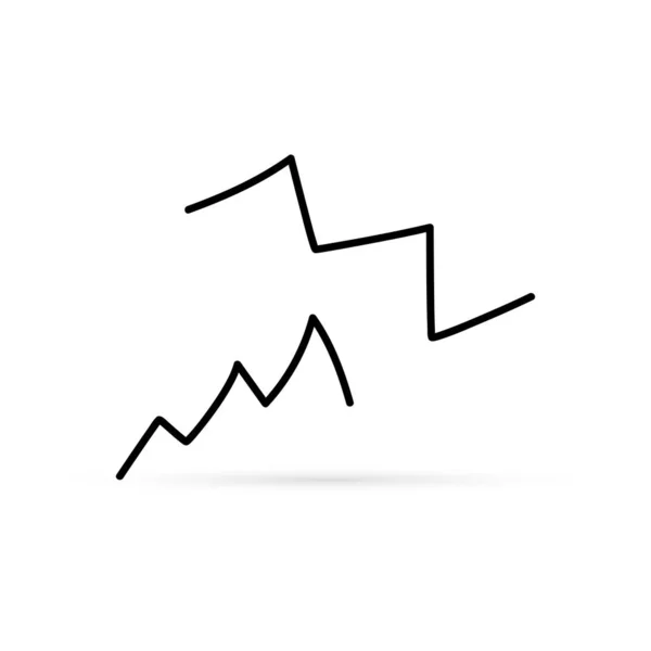 Icona Zigzag Doodle Design Isolato Bianco Contorno Bambini Mano Disegno — Vettoriale Stock