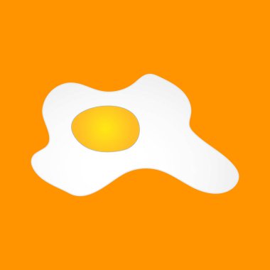 Karalama omleti ikonu, çocukların el çizimi sanat yumurtası. Gıda vektörü stok illüstrasyonu