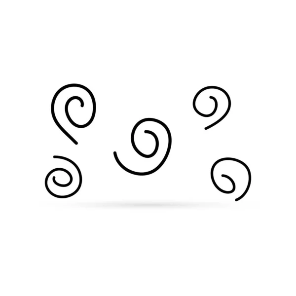 Doodle Vortice Impostato Isolato Bianco Spirale Design Linea Arte Illustrazione — Vettoriale Stock