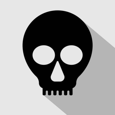 Gölge ikonlu bir kafatası. Cadılar Bayramı sembolü Vektör stok illüstrasyonu