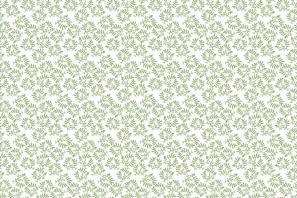 Doodle Branch Leaf Seamless Pattern Isolated White Kids Hand Drawing — Stock vektor