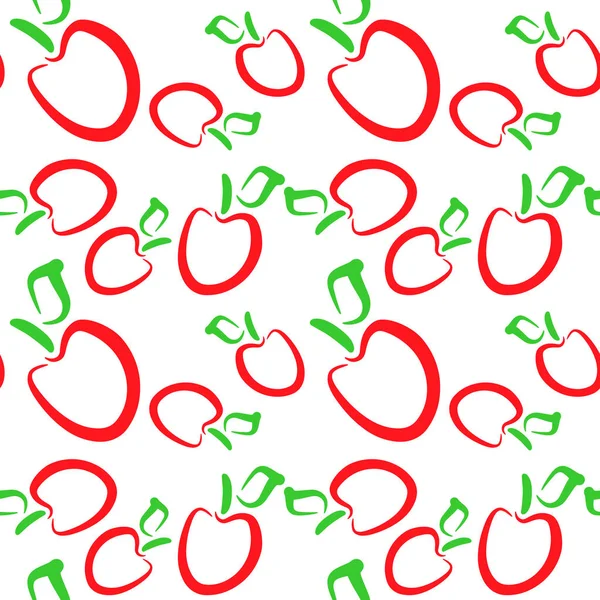 Modèle Pomme Doodle Isolé Sur Blanc Décrivez Les Fruits Dessin — Image vectorielle