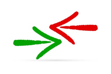 Doodle grunge ok simgesi beyaza izole edildi. El çizimi çizimleri. Soyut çizim. Sunum veya tasarım için vektör stok illüstrasyonu