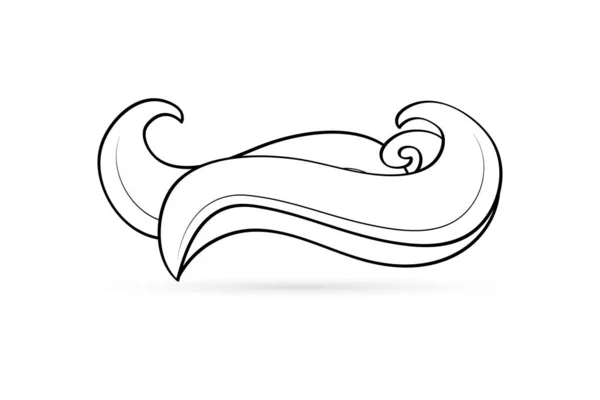 Doodle Hand Rita Vatten Våg Ikon Isolerad Vitt Skiss Logotyp — Stock vektor
