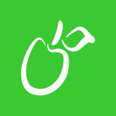 Elma ikonu karala, çocuklar ekolojik tasarım için el çizimi çizimi, gıda logosu taslağı, vektör stoku çizimi