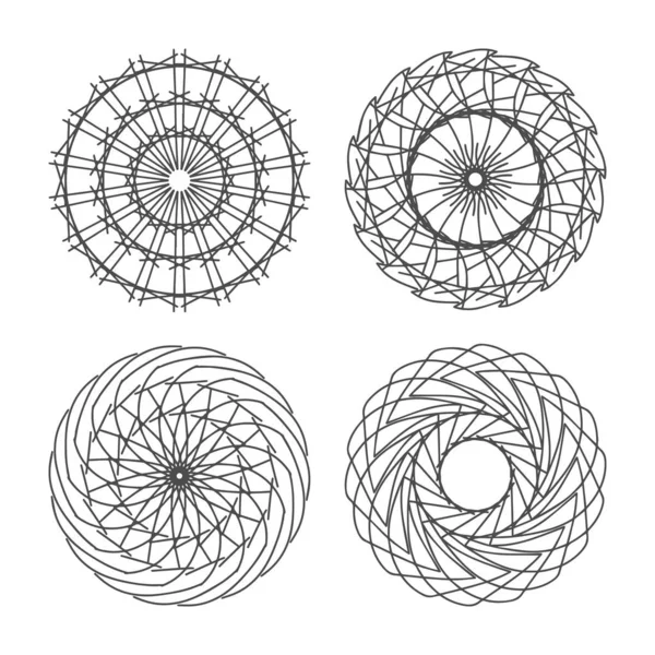 Esboza Símbolo Sagrado Mandala Para Colorear Estrella Energía Vectorial Intersección — Vector de stock