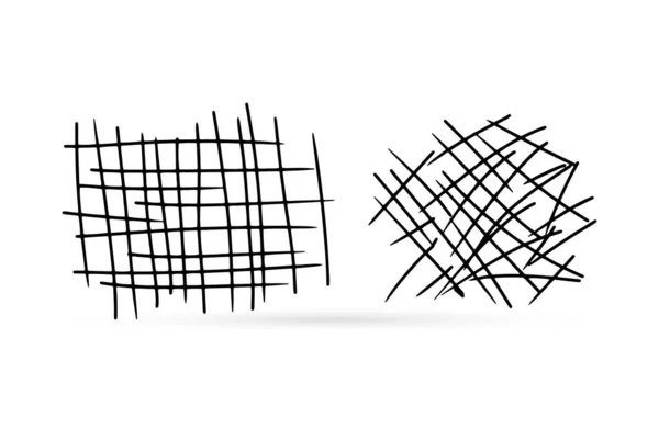 Начерки Набору Рядків Ізольовані Білому Абстрактні Каракулі Малюють Художню Лінію — стоковий вектор
