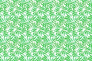 Doodle branch with leaf seamless pattern isolated on white. Kids hand drawing line art. Spring, summer or autumn  symbol. Vector stock illustration