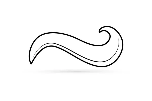 Рукоділля Малює Піктограму Хвилі Води Ізольовано Білому Логотип Ескізу Розмальовки — стоковий вектор