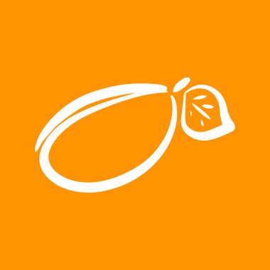 Taslak kayısı ya da mango simgesi, meyve sanatı çizimi, renklendirme vektörü illüstrasyonu