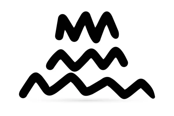 Beyaz Üzerine Izole Edilmiş Tasarım Için Doodle Zigzag Dalga Ikonu — Stok Vektör