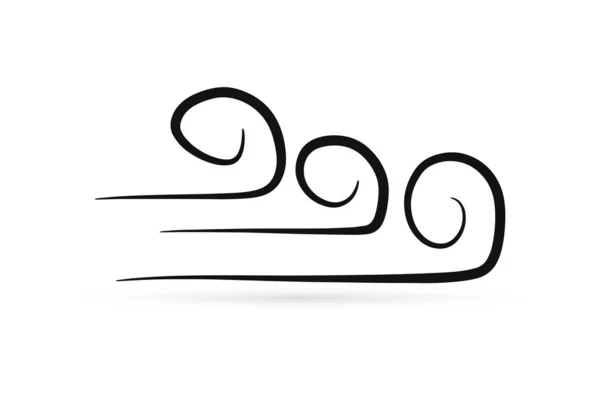Doodle Hand Zeichnung Wind Symbol Vektor Illustration — Stockvektor