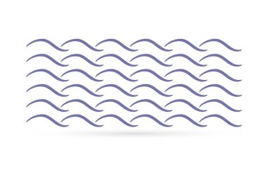 Karalama el, beyaza izole edilmiş su dalgası ikonu çiziyor. Eskiz logosu. Taslak vektör stok illüstrasyonu