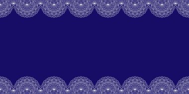 Sınır çizgisi, mavi çerçeveli. Mehndi tarzı. Vektör stok illüstrasyonu