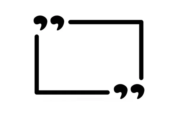 空白模板 引号隔离在白色上 引用图标 引文用白色背景表示孤立的黑色 矢量存量说明 — 图库矢量图片