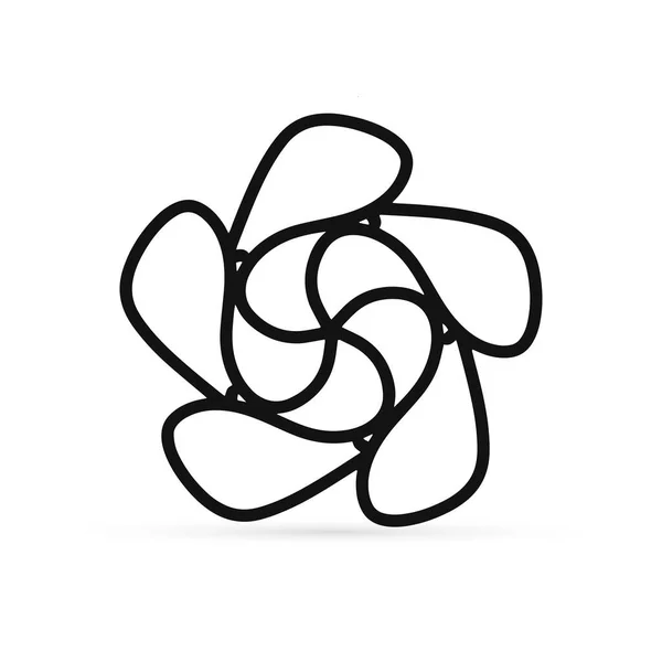 Εικονίδιο Λουλούδι Doodle Απομονώνονται Λευκό Περίγραμμα Παιδιά Χέρι Γραμμή Σχεδίασης — Διανυσματικό Αρχείο