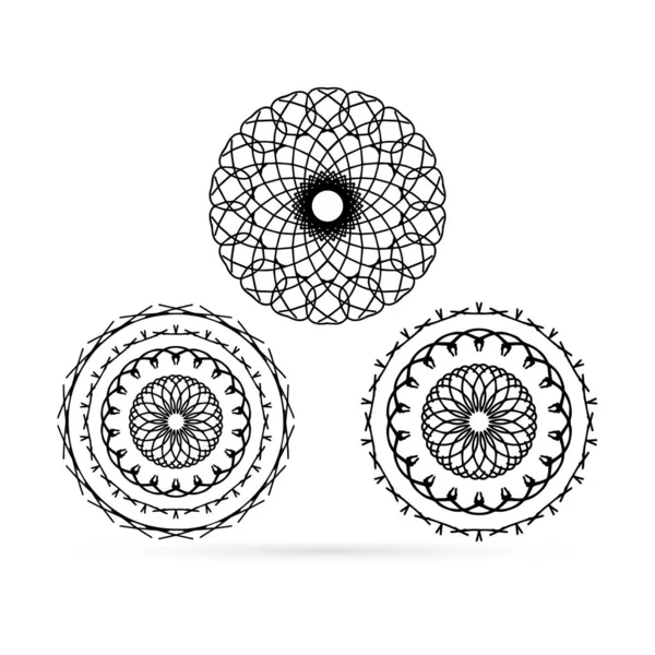 Esboza Símbolo Sagrado Mandala Para Colorear Estrella Energía Vectorial Intersección — Vector de stock