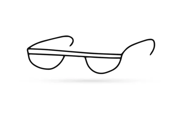 Doodle Brille Symbol Kinder Hand Zeichnung Kunstlinie Vektorillustration — Stockvektor