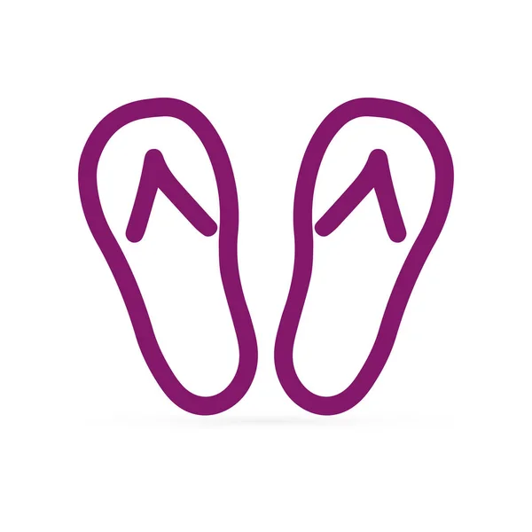 Outline Chaussures Plage Icône Isolée Sur Blanc Croquis Tongs Coloriage — Image vectorielle