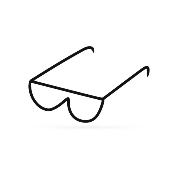 Doodle Brille Symbol Kinder Hand Zeichnung Kunstlinie Vektorillustration — Stockvektor