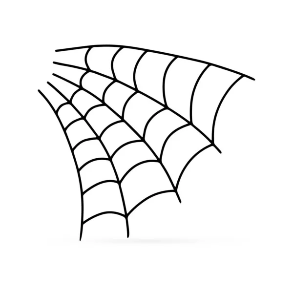 Umriss Halloween Symbol Spinnennetz Der Spinne Doodle Hand Zeichnung Bild — Stockvektor