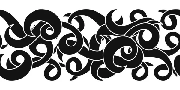 Безшовна Рамка Doodle Ізольована Білому Абстрактна Хвиля Векторна Стокова Ілюстрація — стоковий вектор