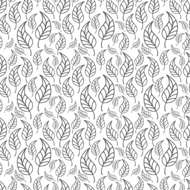 Karalama yaprağı deseni beyaza izole edilmiş. Taslak vektör stok illüstrasyonu