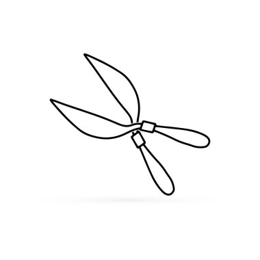 Doodle bahçe malzemeleri ikonu beyaza izole edildi. Bahçe işleri. Sketch vektör stok çizimi