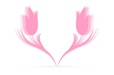 Beyaz laleler izole edilmiş. Çiçek sanatı. Logo tasarımı. Vektör stok illüstrasyonu