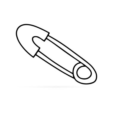 Beyazda izole edilmiş kumaş için karalama iğnesi. El çizimi sanatı. Taslak aracı. Sketch vektör stok çizimi