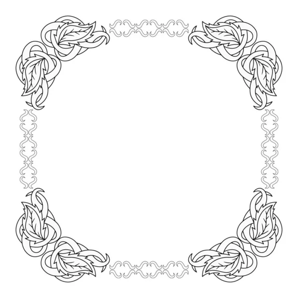 Doodle Icône Bordure Élégance Isolé Sur Blanc Cadre Feuille Contour — Image vectorielle