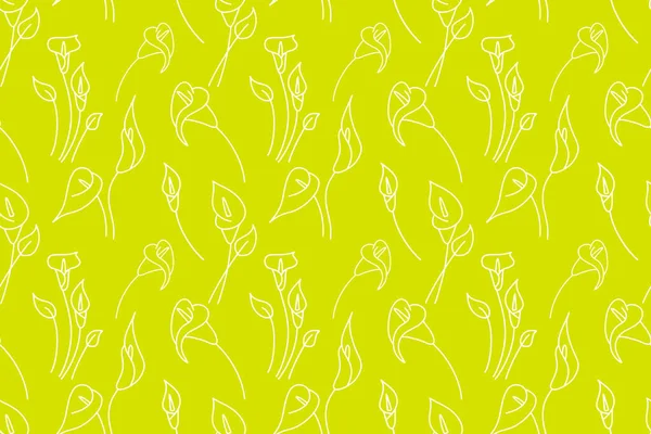 Doodle Calla Lis Motif Sans Couture Croquis Fleur Dessin Main — Image vectorielle